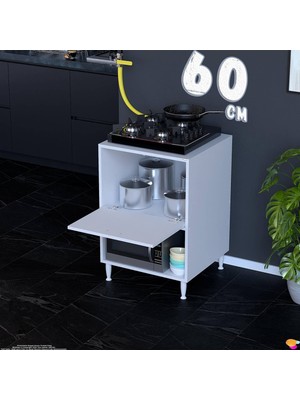 Eliusta Prex 60 cm Kapaklı Set Üstü Ocak Dolabı Fırınlık Kiler Mutfak Modülü 60X87X48 cm Beyaz