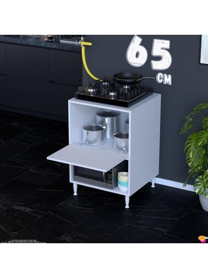 Eliusta Prex 65 cm Kapaklı Set Üstü Ocak Dolabı Fırınlık Kiler Mutfak Modülü 65X87X48 cm Beyaz
