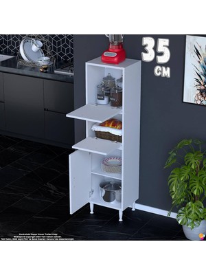 Eliusta Vento 35 cm Çok Amaçlı Mutfak Kiler Dolabı Üst Kapaklı Banyo Ayakkabılık Boy Mutfak Dolabı 35X150X32