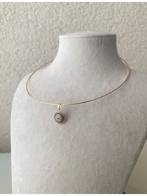 Nish Point Nazar Göz Charmlı Zarif Choker Kolye
