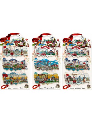 Xtrike Me Istanbul Temalı Silikon Buzdolapı Süsü Magnet 3'lü Set ALK5811