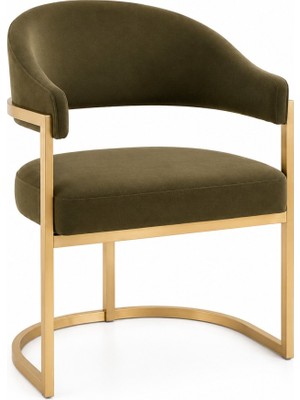 Quattro Home Alaçatı Gold Modern Yemek Sandalyesi Metal Ayaklı Ergonomik Sandalye