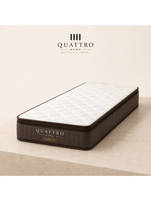 Quattro Home  Visco Tek Kişilik Yatak Ortopedik Pocket Yaylı Çift Taraflı Visco Sünger Yatak 30 cm Orta Sert
