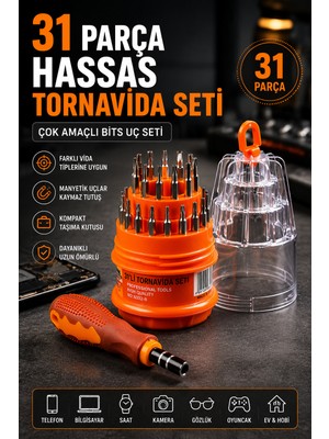 Suvia Tornavida Seti 31 Parça Hassas Tornavida Bits Uç Seti Telefon Elektronik Tamir Takımı