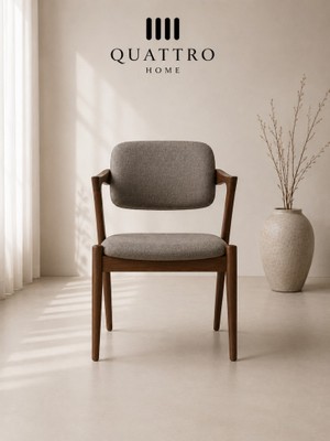 Quattro Home Lunora Ceviz Ahşap Kollu Döşemeli Sandalye