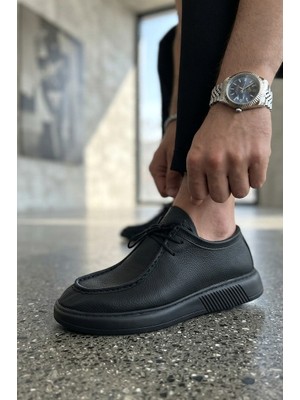 Zerenyus ZRJ170 Yüksek Kalite Bağcıklı Casual Model Erkek Klasik Ayakkabı - Siyah
