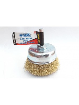 TeknoKapsül Hawk HA10147 Pimli Sarı Tel Çanak Fırça 65 mm