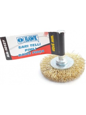 TeknoKapsül Hawk HA10127 Pimli Sarı Tel Daire Fırça 40X6 mm