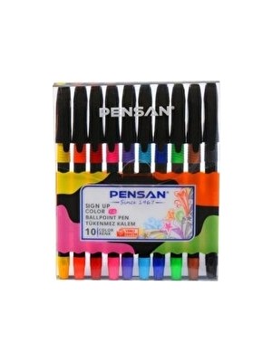 Pensan Sign Pen Color 1.0mm Tükenmez Kalem 10'lu Set