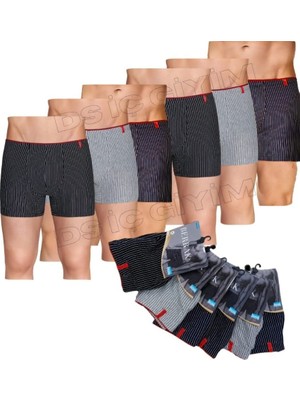 Berrak 4433 Erkek Çok Renkli Çizgili Sport Boxer 12 Adet