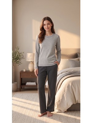 Etoile %100 Pamuklu Uzun Kollu Yumuşak Dokulu Rahat Kesim Pijama Takım 27406