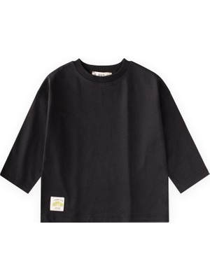 Cigit Oversize  Mevsimlik T-Shirt 2-10 Yaş Siyah