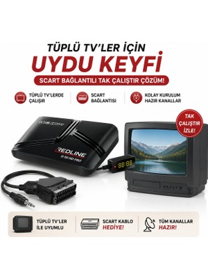 Redline G-50 Hd Pro Full Hd Uydu Alıcısı R Tüplü ve LED Tv Uyumlu Tkgs Wifi Destekli Youtube 5000 Kanal Tak Çalıştı