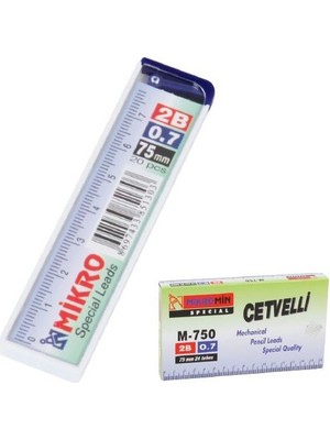 Mikro 75mm Cetvelli Kurşun Kalem Ucu 0.7mm 24 Lü Kutu