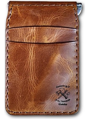 Balthazar Workshop Premium Vejetal Deri Kaplama Klipsli Cüzdan Kartlık Erkek