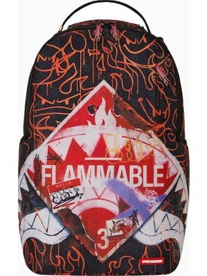 Sprayground Bag Too Hot Alev Detaylı Sırt Çantası