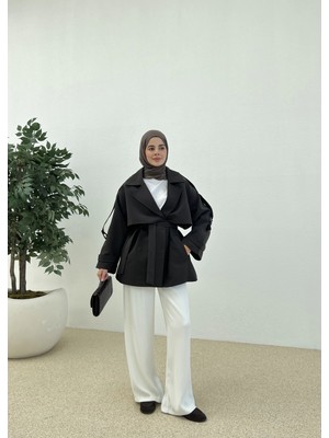 Moda Aksa 7738 Premium Kalite Inditex Trençkot Acı Kahve