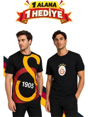 Galatasaray Orijinal Lisanslı Taraftar T-Shirt, Hediyeli Siyah T-Shirt