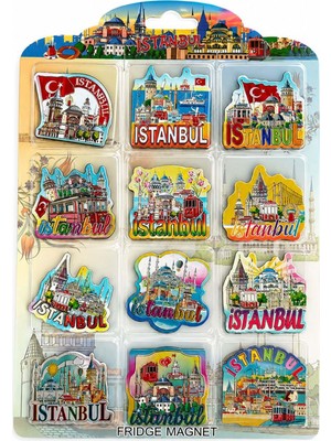 Xtrike Me Istanbul Temalı Silikon Buzdolapı Süsü Magnet 12'li Set ALK5814