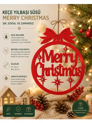 Taşteks Merry Christmas Yılbaşı Süsü – Kırmızı Keçe