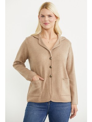 Sementa Oversize Cepli Triko Ceket - Bej