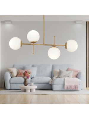 Apliqa Günay 4Lü Eskitme Modern Mutfak Yemek Masası Üstü Yatak odası Salon Avize
