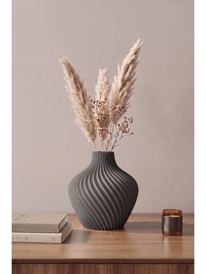 Lumense Lotus Modern Dekoratif Vazo & Çiçeklik Şık Salon Objesi - Kil