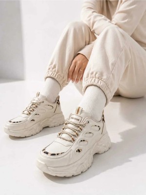 Slipcat Kadın, Kalın Tabanlı, Bağcıklı, Günlük Spor Ayakkabı Sneaker