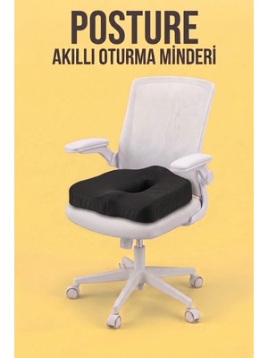 Dear Visco Ortopedik Posture Oturma Minderi Kalça Kuyruk Sokumu ve Dik Duruş Minderi Ofis Oto Koltuk Minderi 44X38X12/7CM DVM-17S