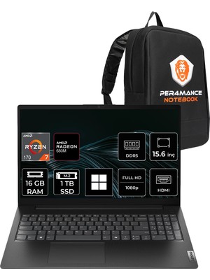 Lenovo V15 G6 Ryzen 7 170 16GB Ram 1tb SSD 15.6" Fhd (1920X1080) IPS WIN11 Home 83V40026TXP309 Taşınabilir Bilgisayar + Per4 Çanta