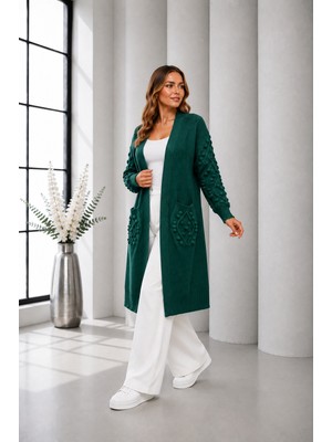 Yetki Tekstil Ponpon Desen Hırka