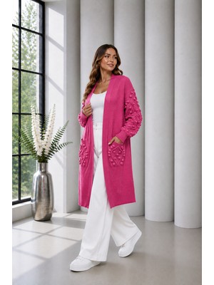 Yetki Tekstil Ponpon Desen Hırka
