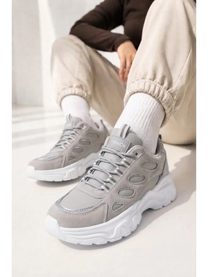 Slipcat Kadın, Kalın Tabanlı, Bağcıklı, Günlük Spor Ayakkabı Sneaker