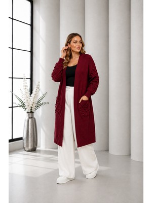 Yetki Tekstil Ponpon Desen Hırka