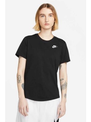 Nike Nsw Club Ss Tee  Pamuklu  Kadın Tişört Beyaz DX7902