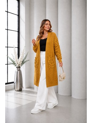 Yetki Tekstil Ponpon Desen Hırka