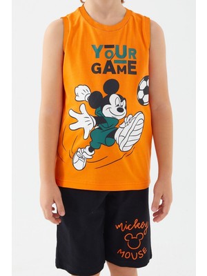 Mickey Mouse Your Game Turuncu Melanj Erkek Çocuk Bermuda Takım