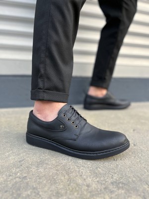 Zerenyus ZRJ0610 Casual Business Bağcıklı Erkek Klasik Ayakkabı - Siyah