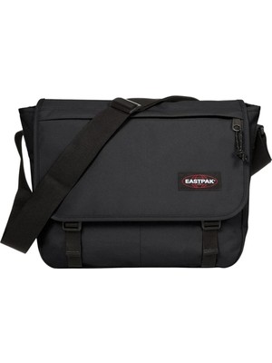 Eastpak Unisex Postacı Çantası Siyah Omuz Askılı Çok Gözlü Günlük Okul ve Laptop Çantası