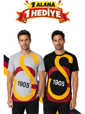 Galatasaray Orijinal Lisanslı Logolu T-Shirt, Hediyeli Siyah Logolu T-Shirt