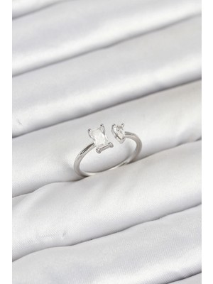 Marsilyan™- Pirinç Gold Renk Zirkon Taşlı Kadın Yüzük
