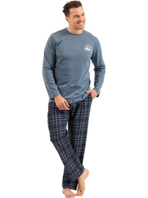 Arnetta Erkek Indigo Uzun Kollu Pijama Takımı 3832-S