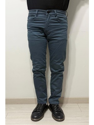 Hacker Fistan Store Erkek Mavi Yüksek Bel Rahat Kesim Boru Paça Büyük Beden Jean Pantolon