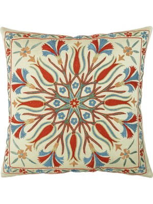 Soho Antiq Neriva Çiçekli El Yapımı Kırlent 50X50 cm