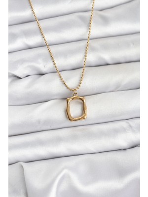 Marsilyan™- 316L Çelik Zincir Gold Renk Model Kadın Kolye