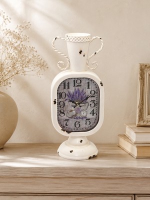 Time Gold Anfora Beyaz Dekoratif Masa Saati