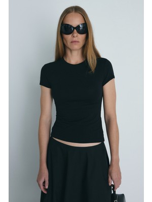 Suud Collection Siyah Skinny Fit Basic Tişört