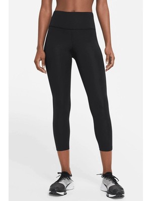 Nike Fast Dri Fit Crop Leggings Black Kısa Crop Çok Cepli Toparlayıcı Tayt Siyah