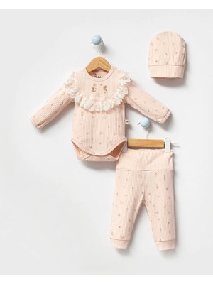 By Bubbles Natural Kelebek Detay Bodyli Takım