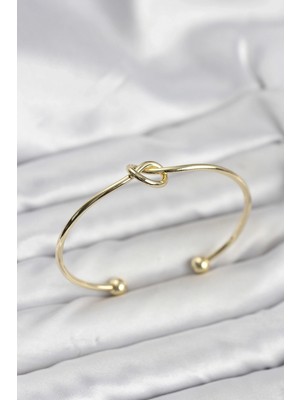 Marsilyan™- Düğüm Model Pirinç Gold Renk Kadın Bileklik